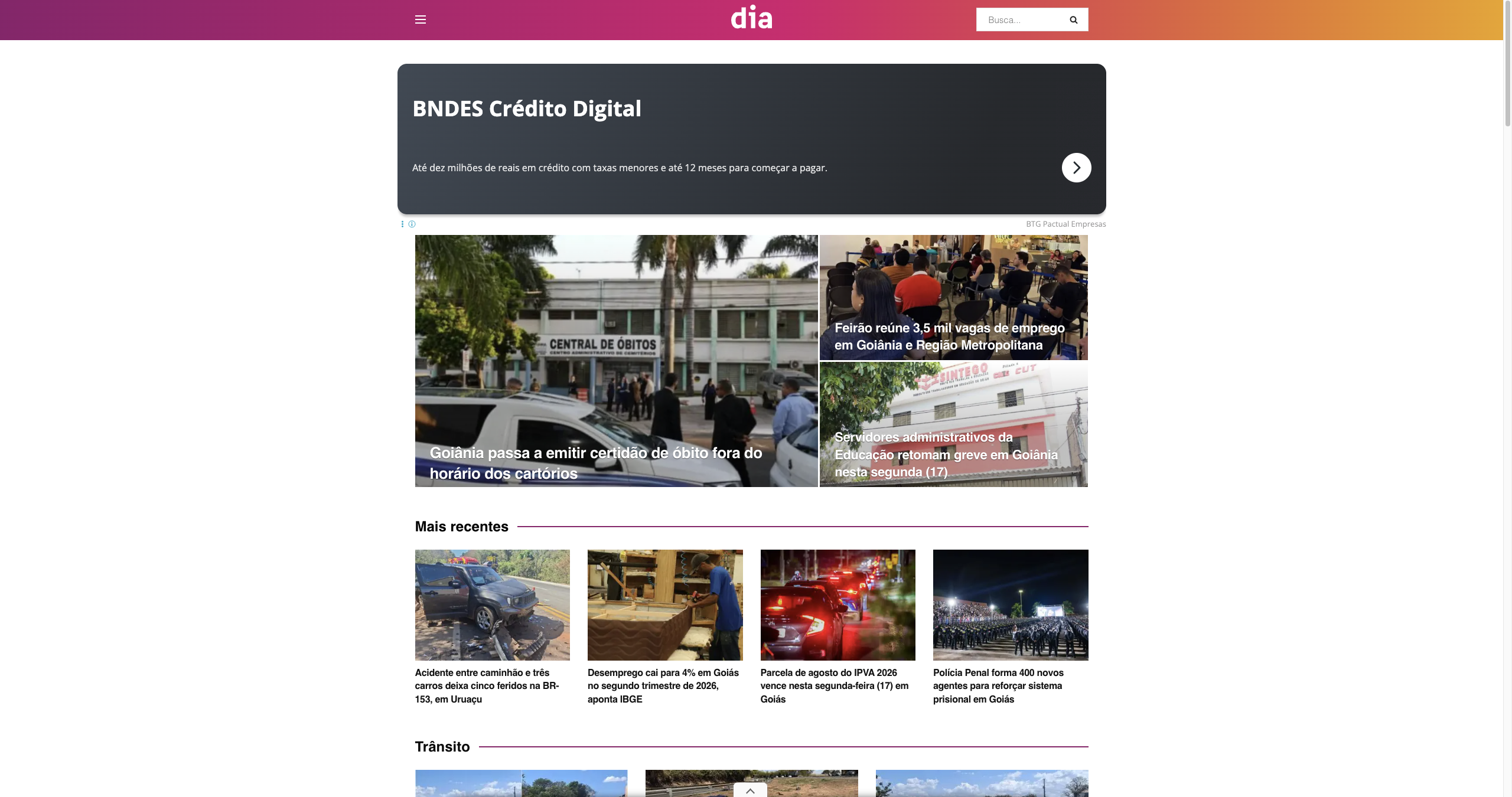 O dia a dia de Goiás, publicado em tempo real.