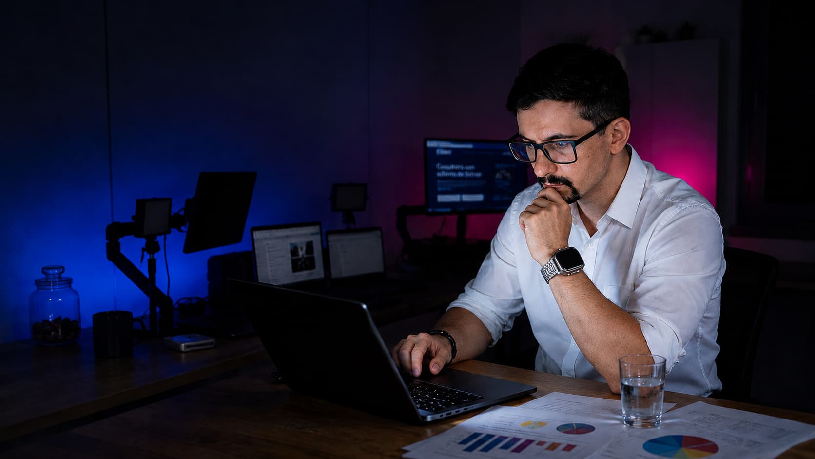 Daniel Paz, liderança técnica da WebOption, trabalhando