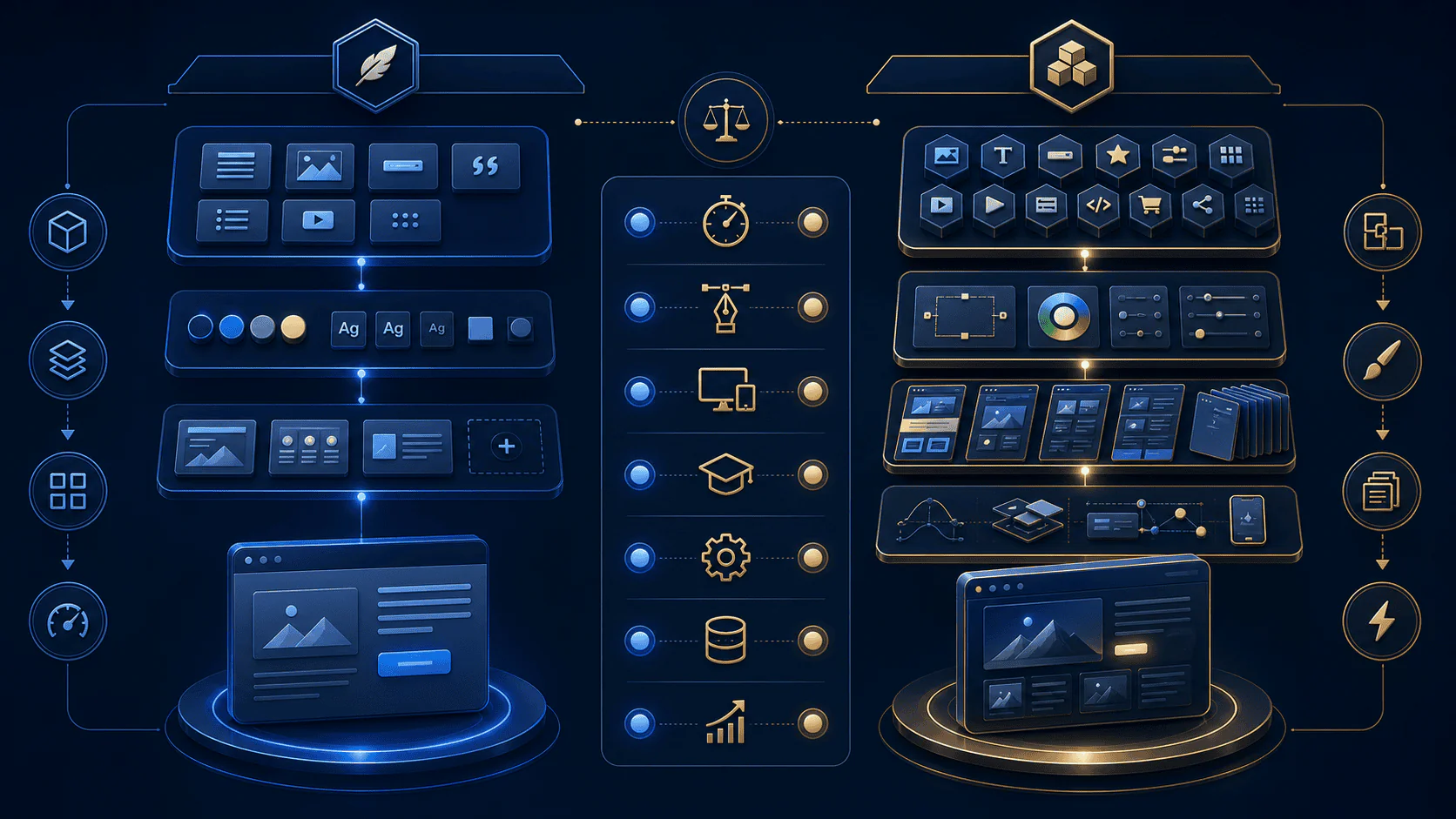 Imagem editorial para Kadence Blocks vs Elementor: Page Builder Nativo vs Construtor